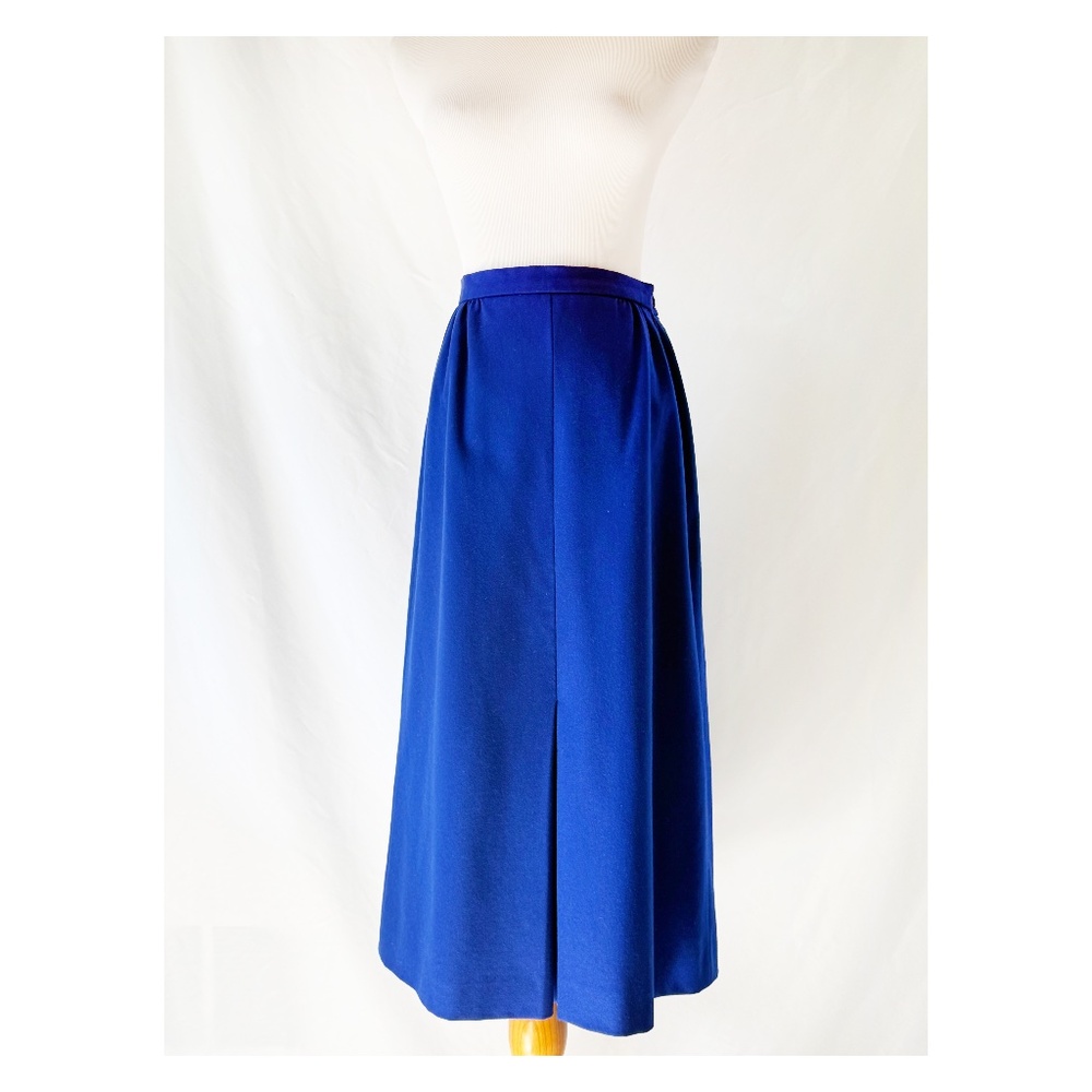 JAEGER Vintage Royal Blue Wool Skirt 28 Waist Medium